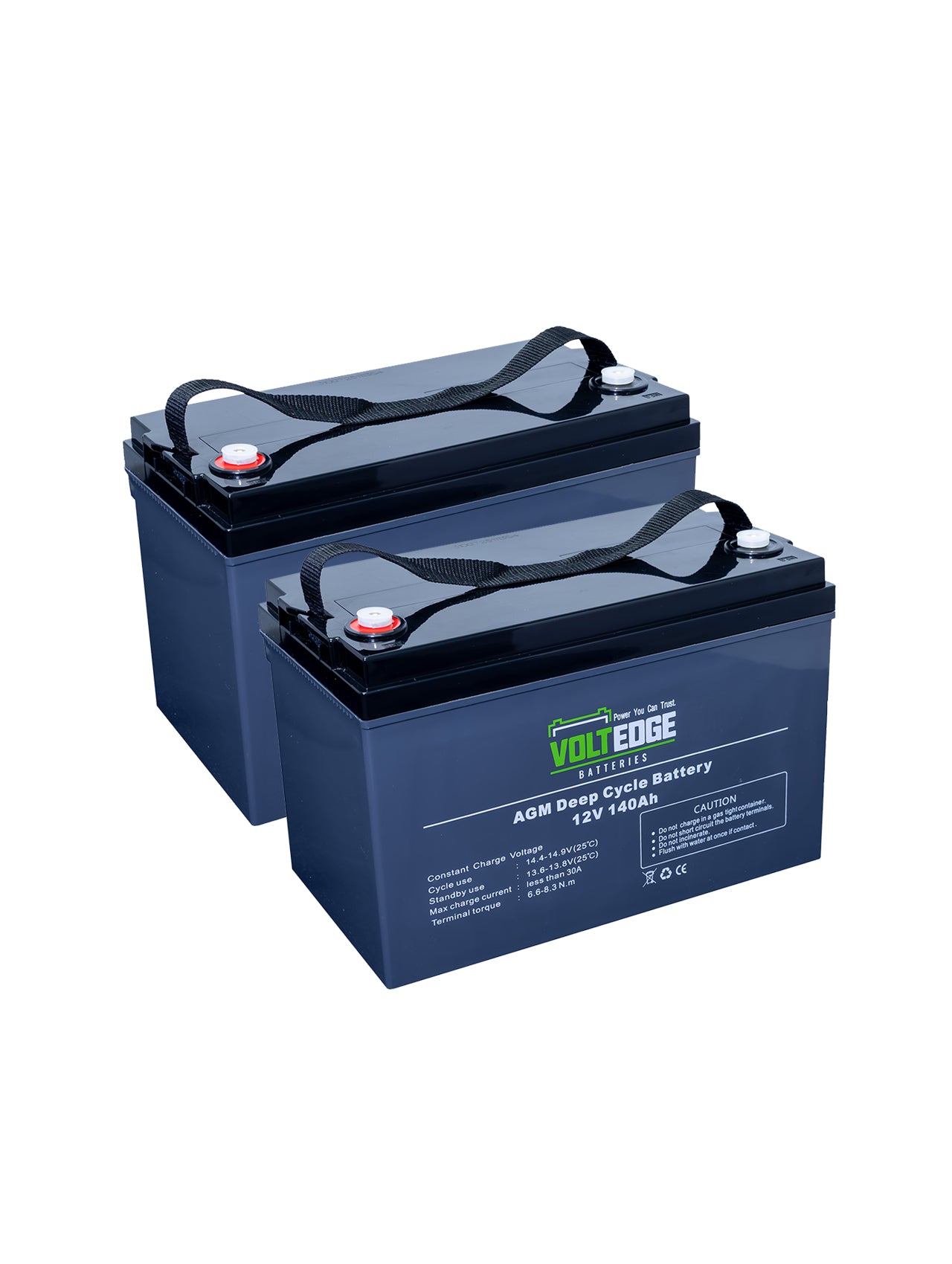 2 x 140ah AGM include 1 pair of cables (350mm)