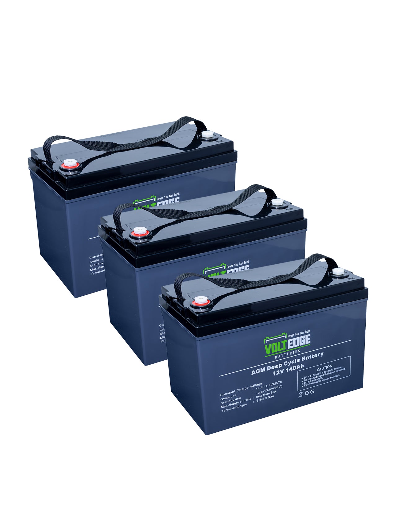 3 x 140ah AGM include 2 pair of cables (350mm)