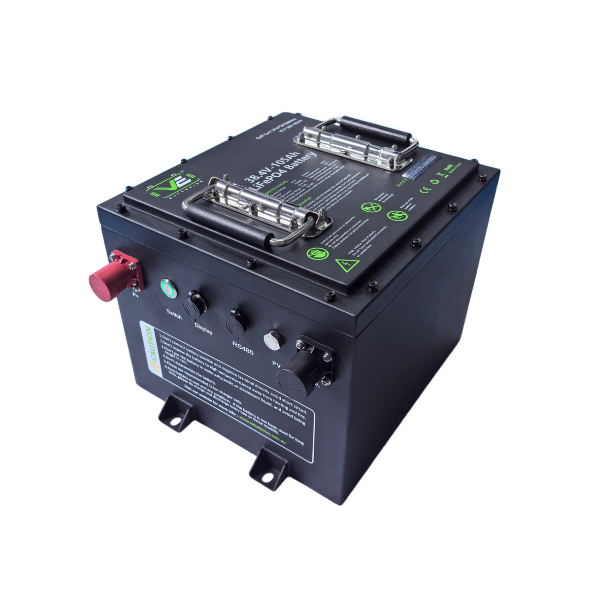 VoltEdge Premium 36V 105Ah Golf Cart Battery Kit (LiFePO4 + 25A Charger)