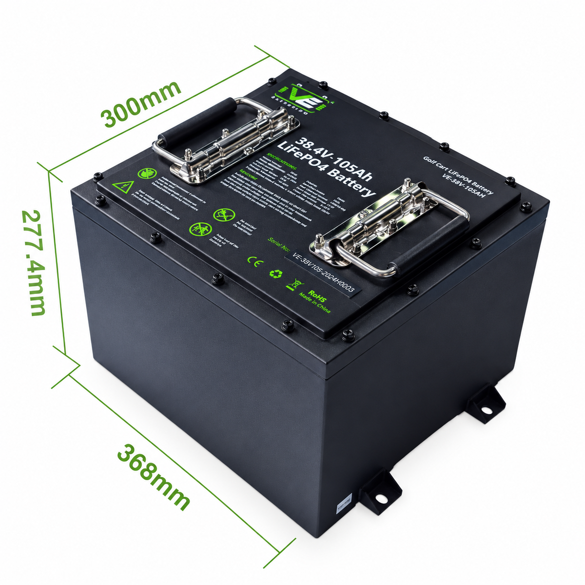 VoltEdge (Premium) Golf Cart 36V 105Ah Lithium LiFePO4 Battery