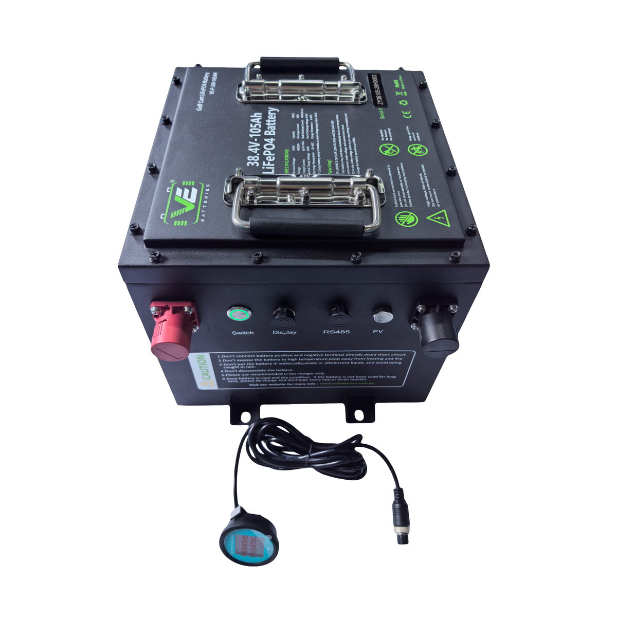 VoltEdge Premium 36V 105Ah Golf Cart Battery Kit (LiFePO4 + 25A Charger)