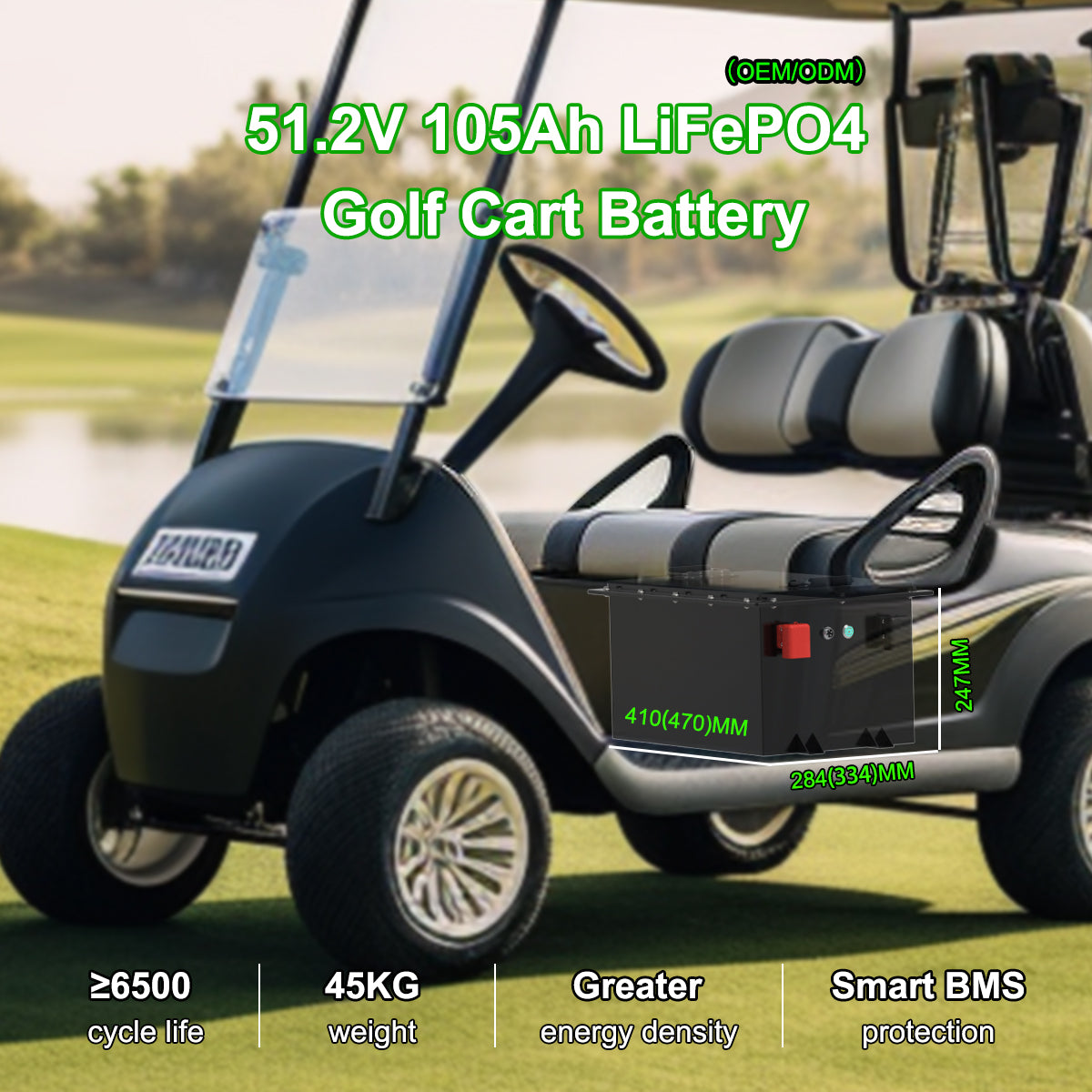 VoltEdge (Premium) Golf Cart 48V 105AH Lithium LiFePO4 Battery