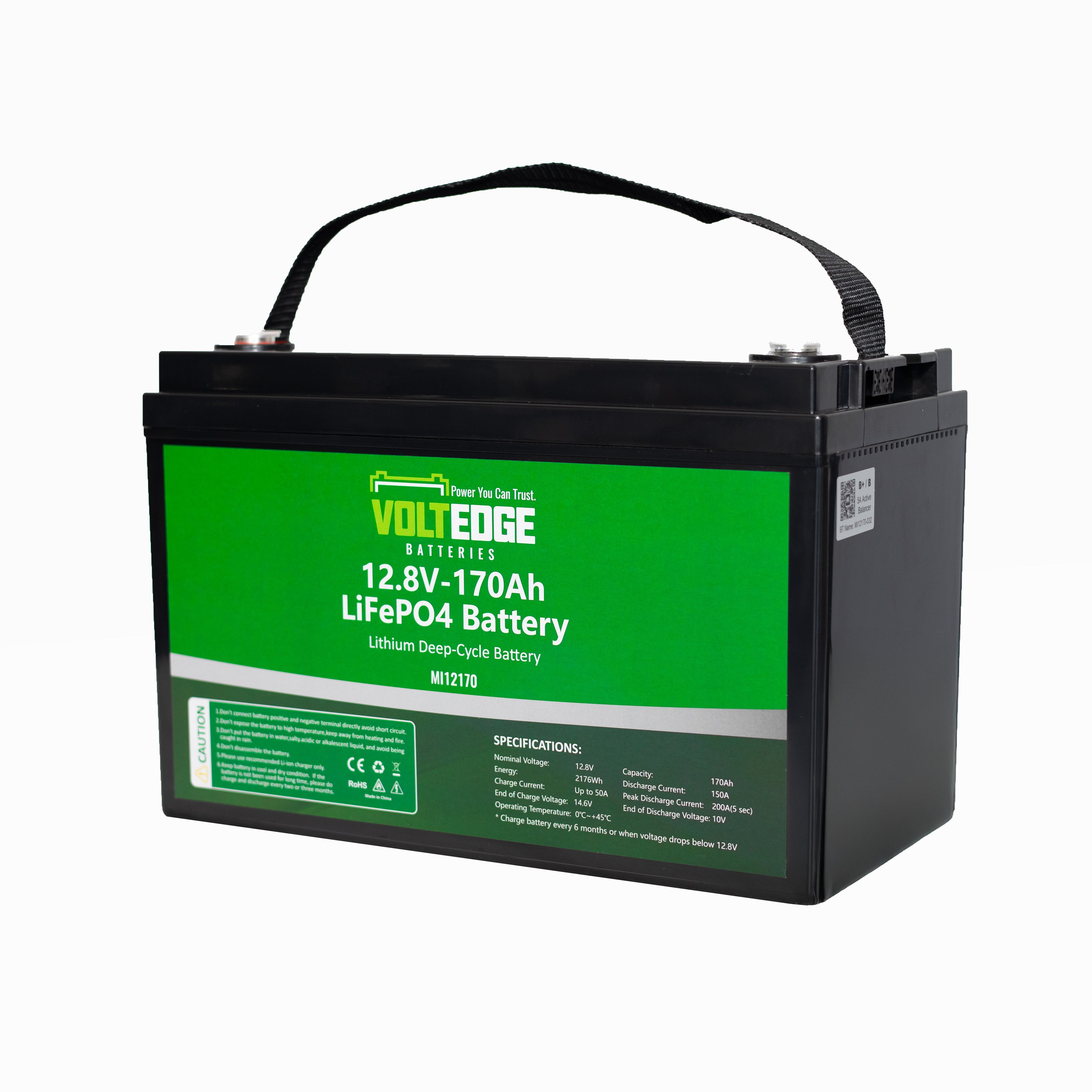 (Premium) 12.8V 170AH Lithium LiFePO4 Battery + VoltEdge DCDC/MPPT Battery Box