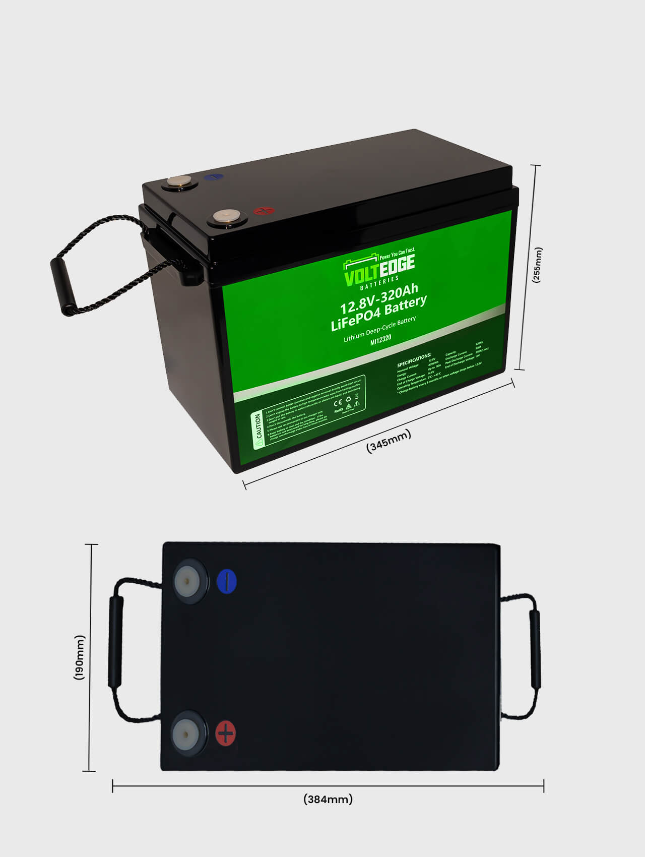 VoltEdge (Lite) 12.8V 320ah Lithium LiFePO4 Battery